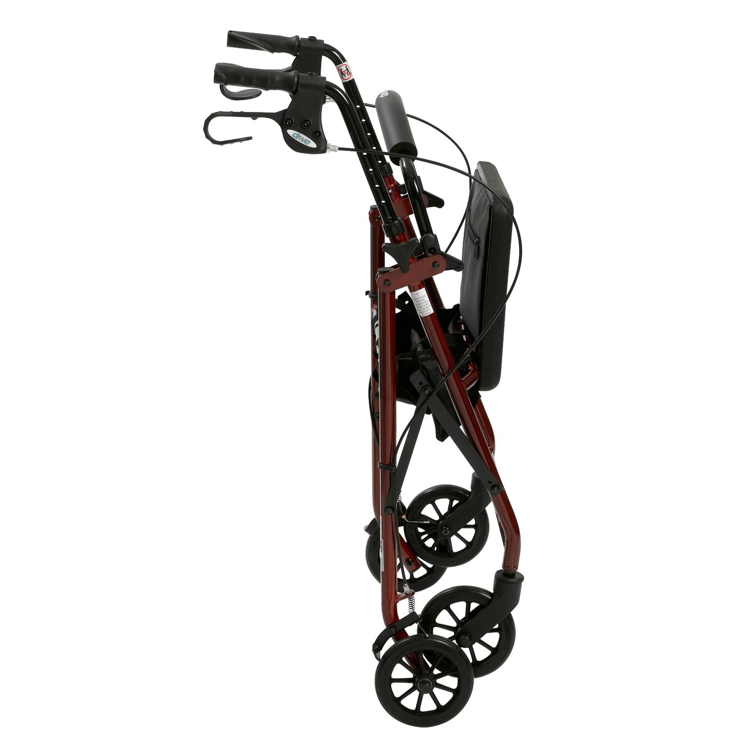 Rollator 4-wheel With Pouch & Padded Seat Red - Drive