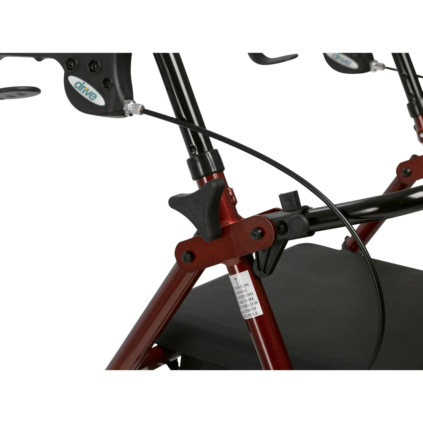 Rollator 4-wheel With Pouch & Padded Seat Red - Drive