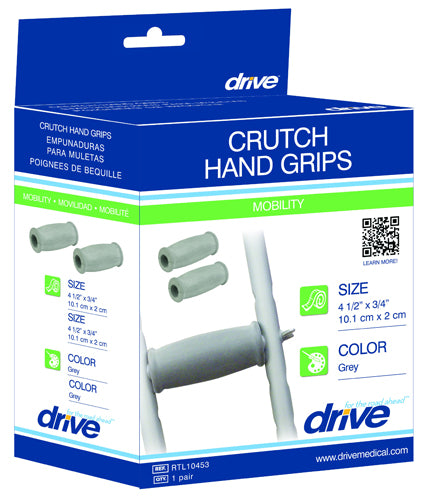 Crutch Grips (closed Style) Pair Grey (pair)