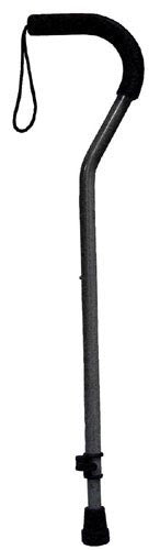 Cane W/ Tab-loc Silencer Offset Handle Silver