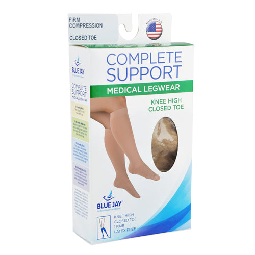 Firm Surg Wgt Stkngs 3x Beige 20-30mmhg Below Knee Clsd Toe