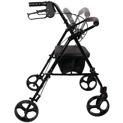 Rollator Aluminum Height Adjustable Black