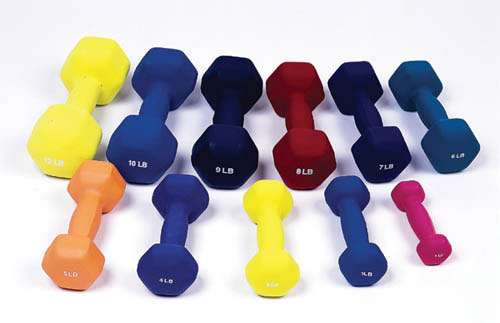 Dumbell Weight Color Neoprene Coated 2 Lb