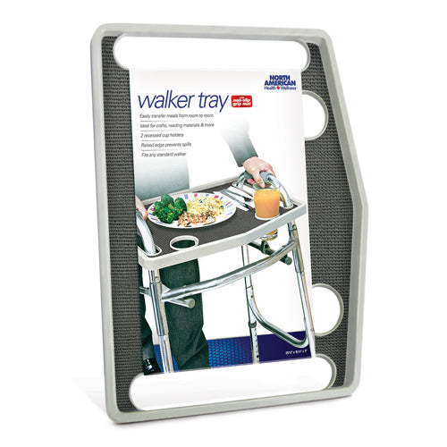 Walker Tray W/ Grip Mat  Gray