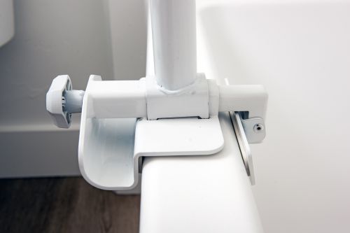 Bathtub Security Pole & Curve Grab Bar  White