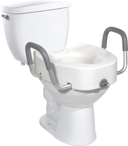 Raised Toilet Seat With Lock & Alum Removeable Arms