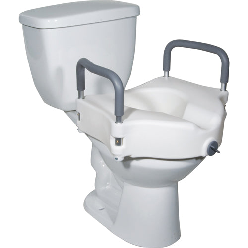 Raised Toilet Seat W/ Lock & Padded Removable Arms Retail