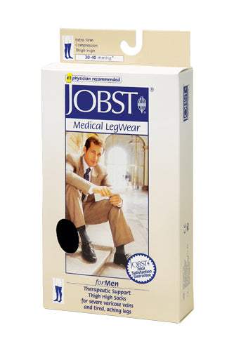 Jobst For Men 30-40 Ribbed Thigh-hi Black X-large