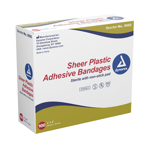 Adhesive Bandages  Sheer 3/4 X3  Sterile Bx/100