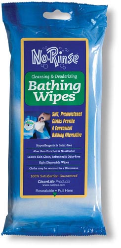 No Rinse Bathing Wipes Retail Package  Pk/8