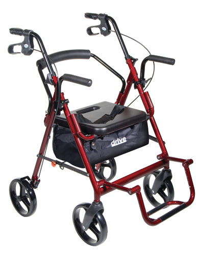 Duet Rollator/transport Chair Burgundy