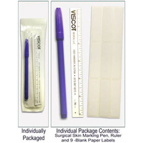 Skin Marking Pen W/ 9 Labels & 6  Flxble Ruler Sterile