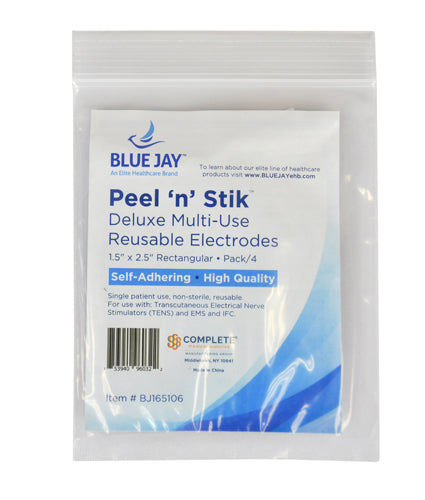 Reusable Electrodes  Pack/4 1.5 X2.5 Rctngle Bluejay Brand
