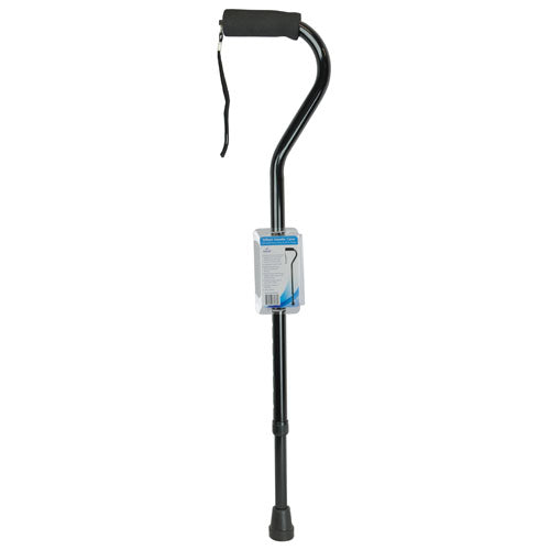 Cane  Soft Foam Offset Handle  Blue Jay  Black With Strap