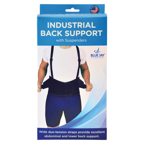 Blue Jay Industrial Back Suppt W/suspenders  Black Med/lg