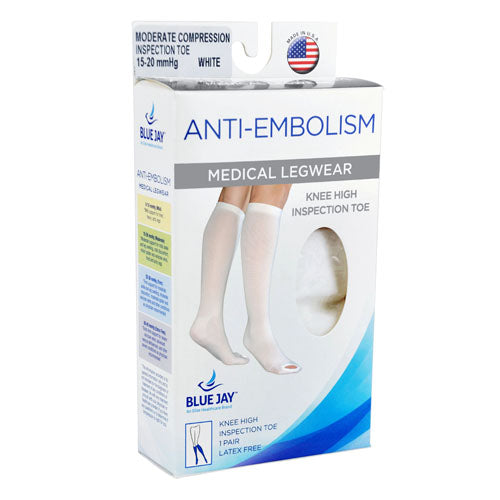 Anti-embolism Stockings Lg/reg 15-20mmhg Below Knee  Insp Toe