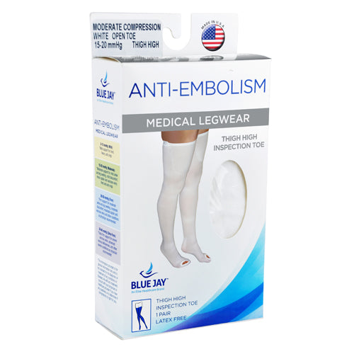 Anti-embolism Stockings Md/lng 15-20mmhg Thigh Hi  Insp. Toe