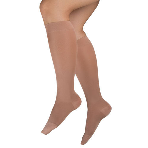 Ladies' Sheer Firm Support  Sm 20-30mmhg  Knee Highs  Beige