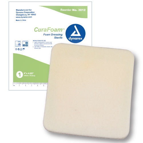 Curafoam Foam Dressing 4  X 4.25   Box 10