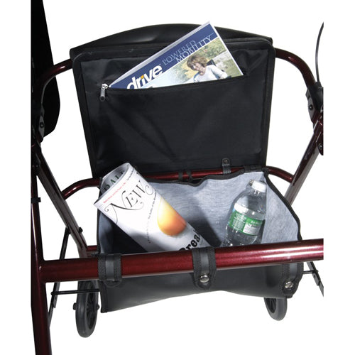 Rollator  Aluminum W/fold-up & Remov Back  Padded Seat Red