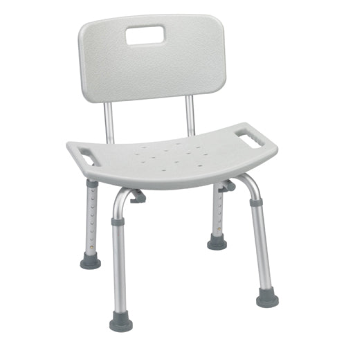 Deluxe Aluminum Bath Chair With Back Gray  (each)